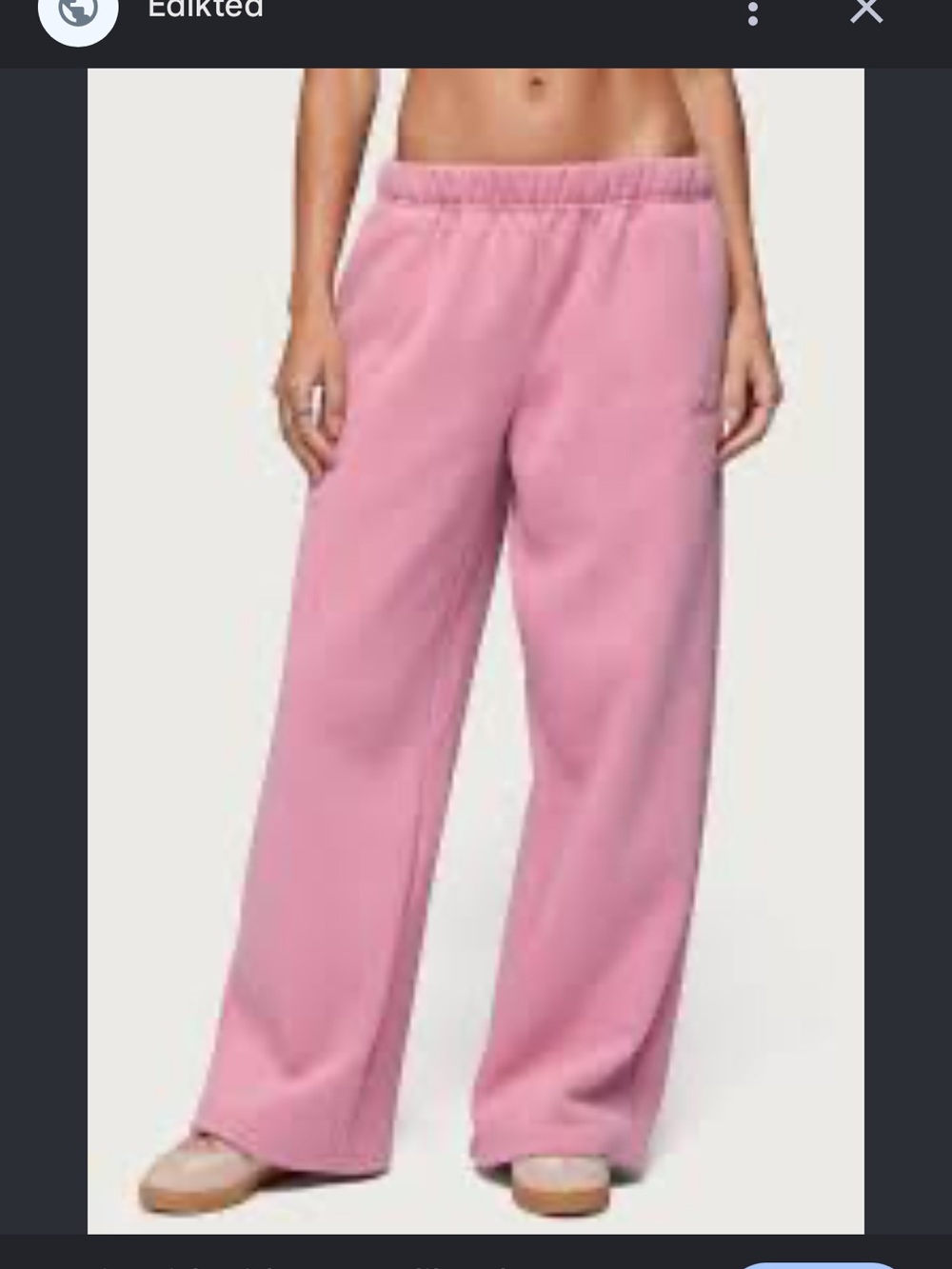 Totally Edikted Pink Embroidered Wide-Leg Sweatpants